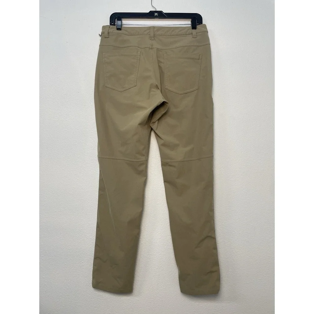Lululemon Mens Tan Flat Front Pockets Straight Leg Chino Pants Size 31